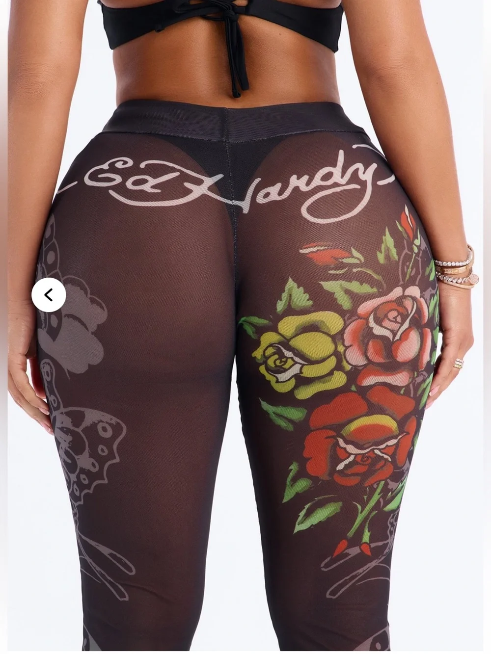 Ed Hardy Rose Mesh Swim Cover Up Pants